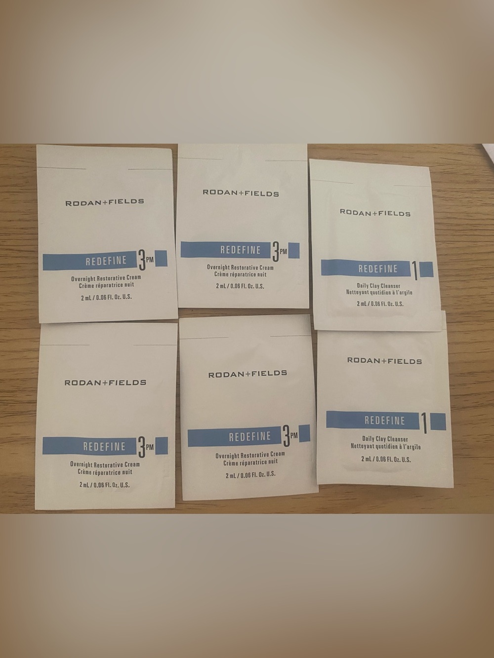 6 pcs R+F Redefine PM Overnight Restorative samples